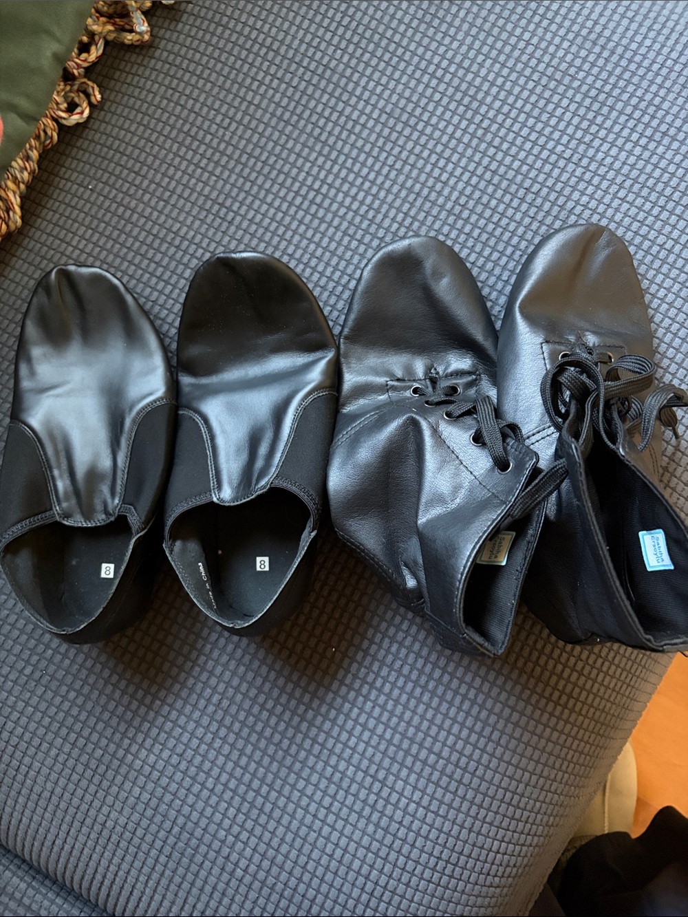 2 pairs Black ladies Dance Shoes - short pair never worn